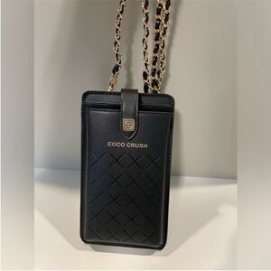 CHANEL Black Quilted Coco Crush Phone Holder